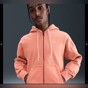 NEW NIKE SOLO SWOOSH FULL ZIP HOODIE DR0403-844 APRICOT MENS SIZE XL PINK